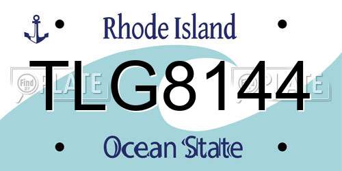 TLG8144 Rhode Island License Plate