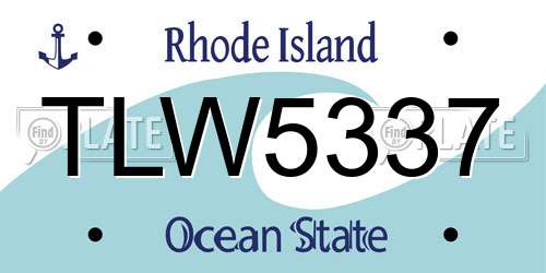 TLW5337 Rhode Island License Plate