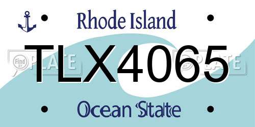 TLX4065 Rhode Island License Plate
