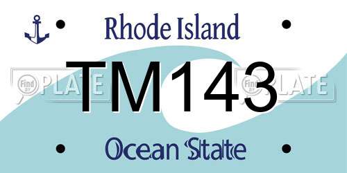 TM143 Rhode Island License Plate