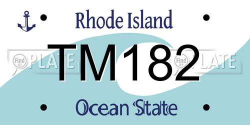 TM182 Rhode Island License Plate