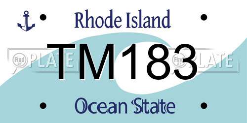 TM183 Rhode Island License Plate