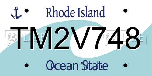 TM2V748 Rhode Island License Plate