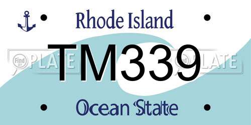 TM339 Rhode Island License Plate