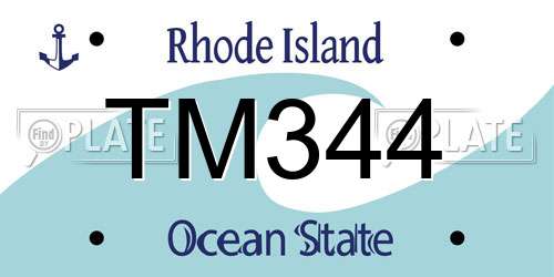 TM344 Rhode Island License Plate