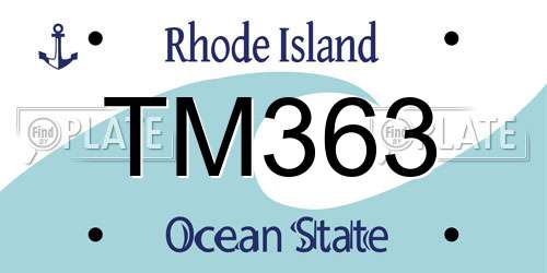 TM363 Rhode Island License Plate