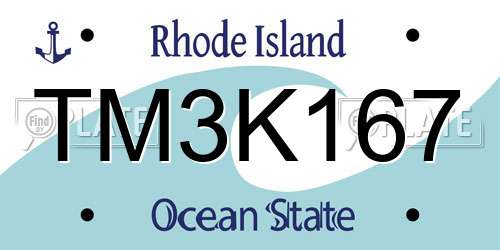 TM3K167 Rhode Island License Plate
