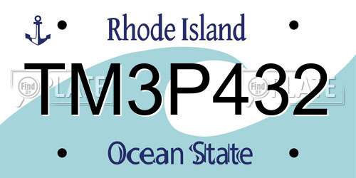 TM3P432 Rhode Island License Plate