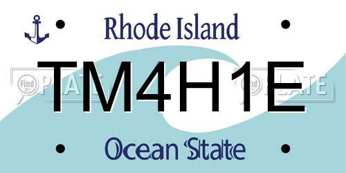 TM4H1E Rhode Island License Plate
