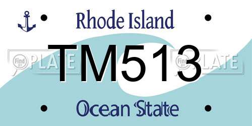 TM513 Rhode Island License Plate