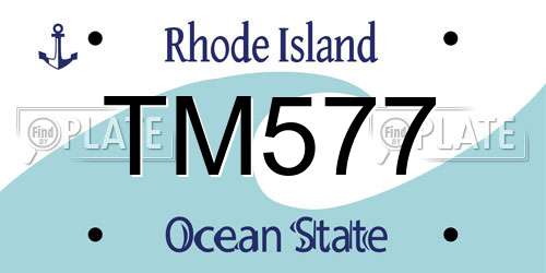 TM577 Rhode Island License Plate