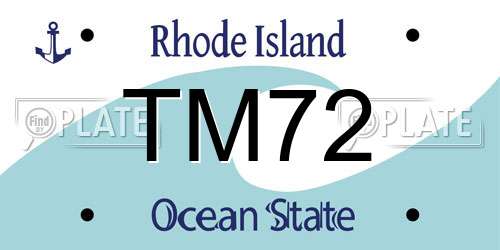 TM72 Rhode Island License Plate