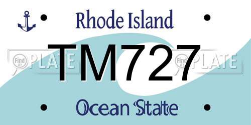 TM727 Rhode Island License Plate