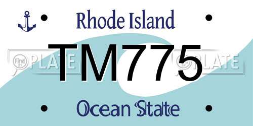 TM775 Rhode Island License Plate