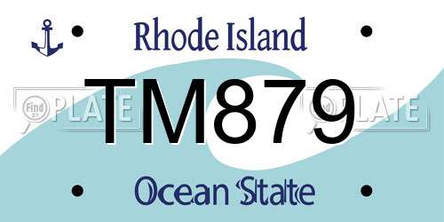 TM879 Rhode Island License Plate