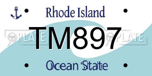 TM897 Rhode Island License Plate