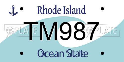 TM987 Rhode Island License Plate