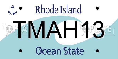 TMAH13 Rhode Island License Plate