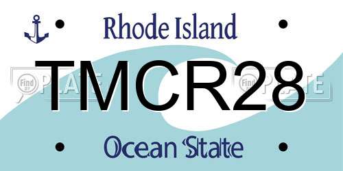 TMCR28 Rhode Island License Plate