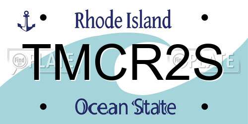 TMCR2S Rhode Island License Plate