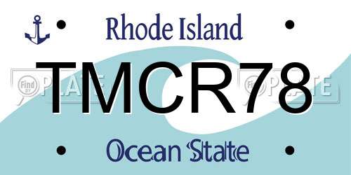 TMCR78 Rhode Island License Plate