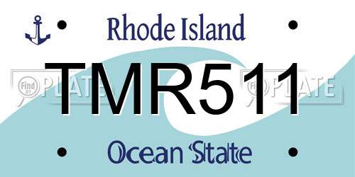 TMR511 Rhode Island License Plate