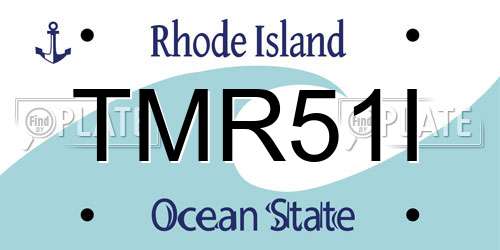 TMR51I Rhode Island License Plate