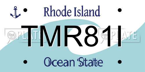 TMR81I Rhode Island License Plate