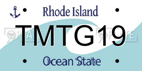 TMTG19 Rhode Island License Plate