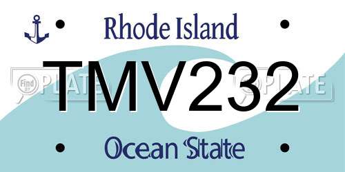 TMV232 Rhode Island License Plate