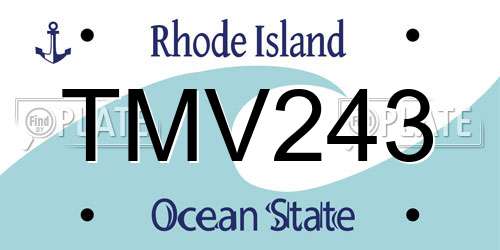 TMV243 Rhode Island License Plate