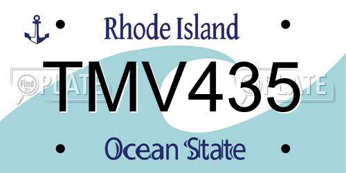 TMV435 Rhode Island License Plate