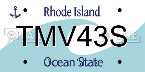 TMV43S Rhode Island License Plate
