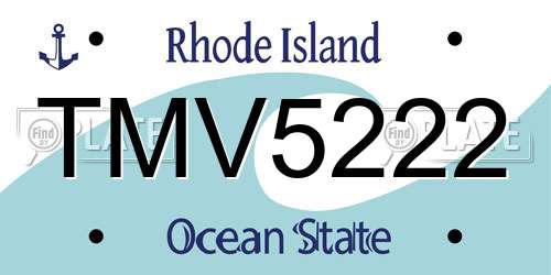 TMV5222 Rhode Island License Plate
