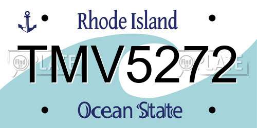 TMV5272 Rhode Island License Plate