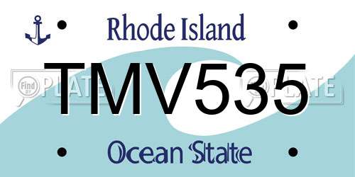 TMV535 Rhode Island License Plate