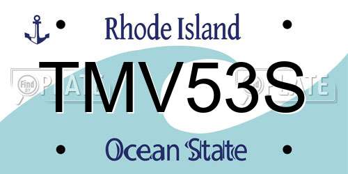 TMV53S Rhode Island License Plate