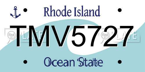 TMV5727 Rhode Island License Plate