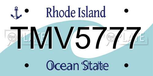 TMV5777 Rhode Island License Plate