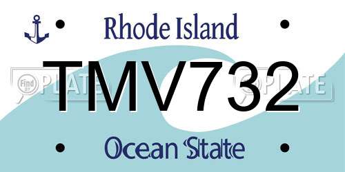 TMV732 Rhode Island License Plate