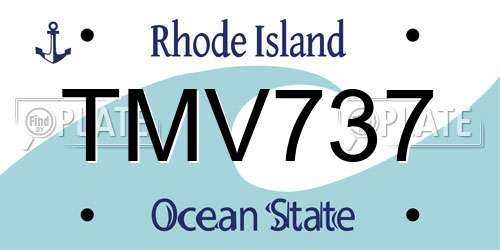 TMV737 Rhode Island License Plate