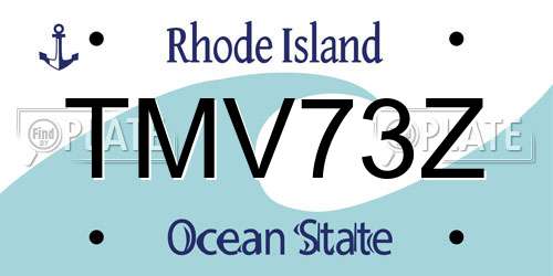 TMV73Z Rhode Island License Plate