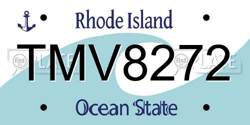 TMV8272 Rhode Island License Plate