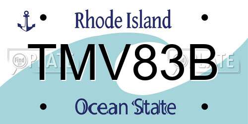 TMV83B Rhode Island License Plate