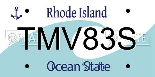 TMV83S Rhode Island License Plate