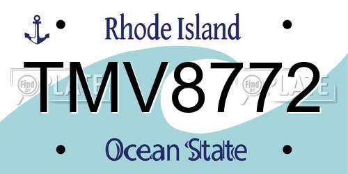 TMV8772 Rhode Island License Plate