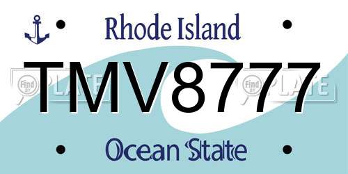 TMV8777 Rhode Island License Plate