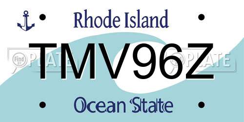 TMV96Z Rhode Island License Plate