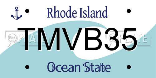 TMVB35 Rhode Island License Plate