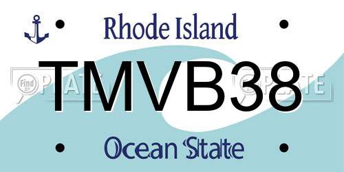 TMVB38 Rhode Island License Plate